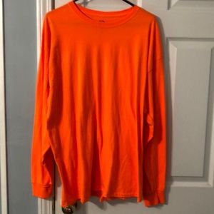 Long sleeve through the looms T-shirt extra large orange
